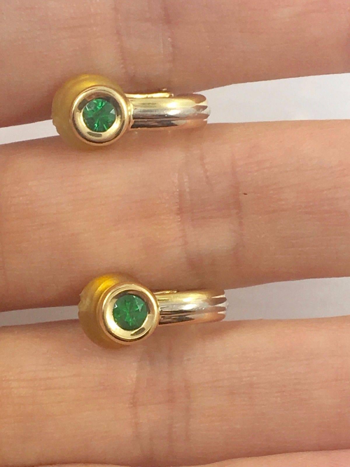 Cartier Gold Hoop Emerald Earrings 2