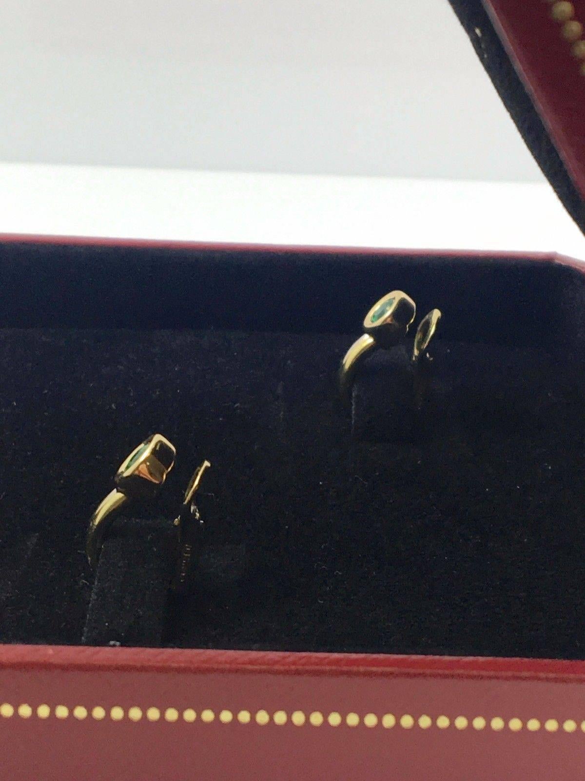Cartier Gold Hoop Emerald Earrings 3