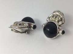 David Stein  Diamond Onyx Gold Earrings