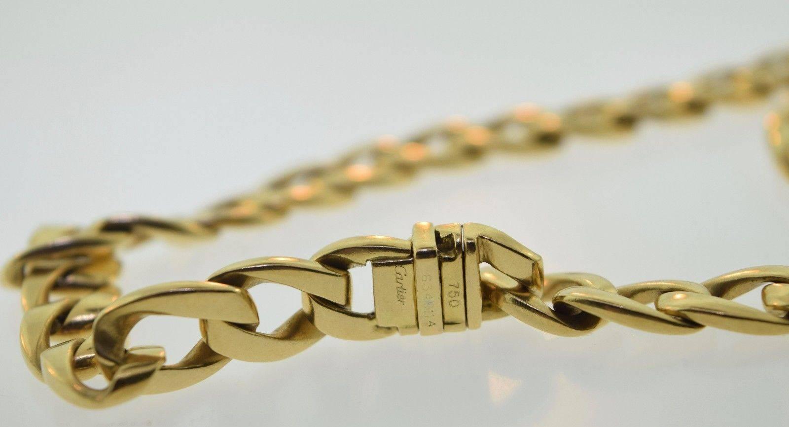 Cartier Gold Link Chain Necklace  In Excellent Condition In Miami, FL