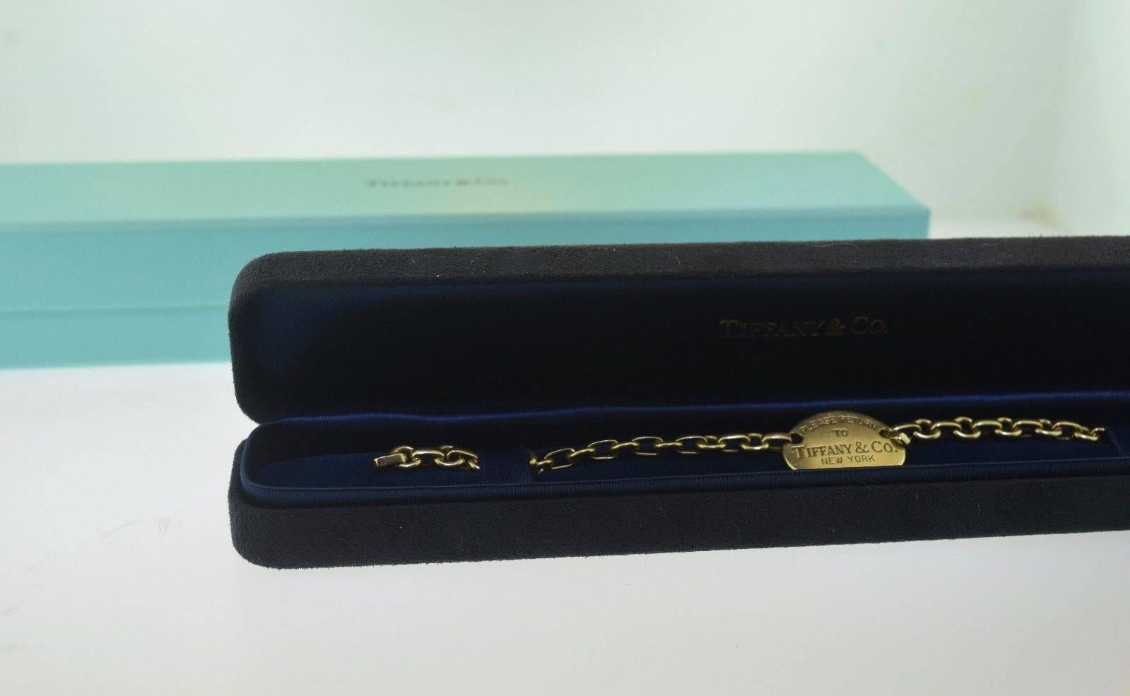 1980s Tiffany & Co. Gold “Return to Tiffany” Oval Tag Bracelet  4