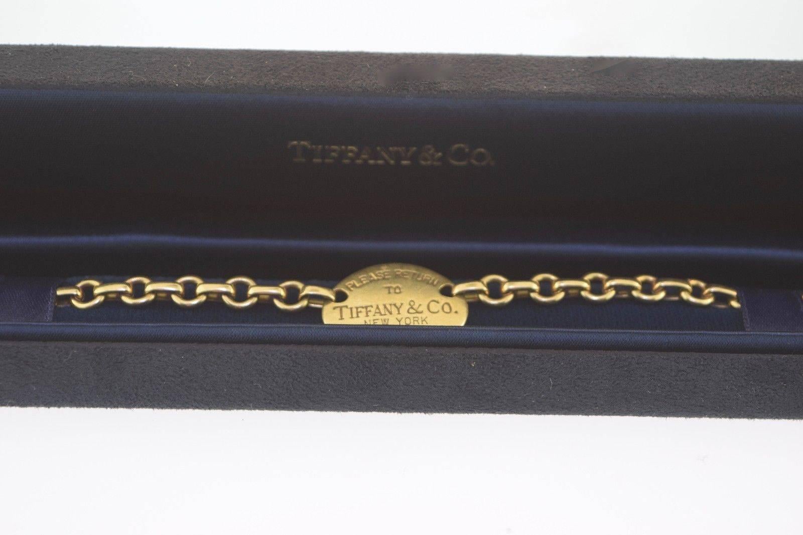 1980s Tiffany & Co. Gold “Return to Tiffany” Oval Tag Bracelet  5