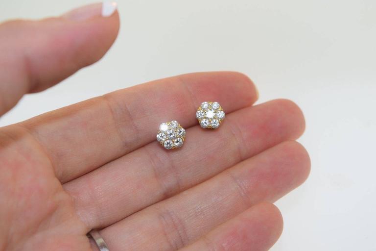 Van Cleef And Arpels Flower Fleurette Diamond Gold Stud Earrings At Van Cleef And Arpels Flower Fleurette Diamond Gold Stud Earrings At 1stdibs