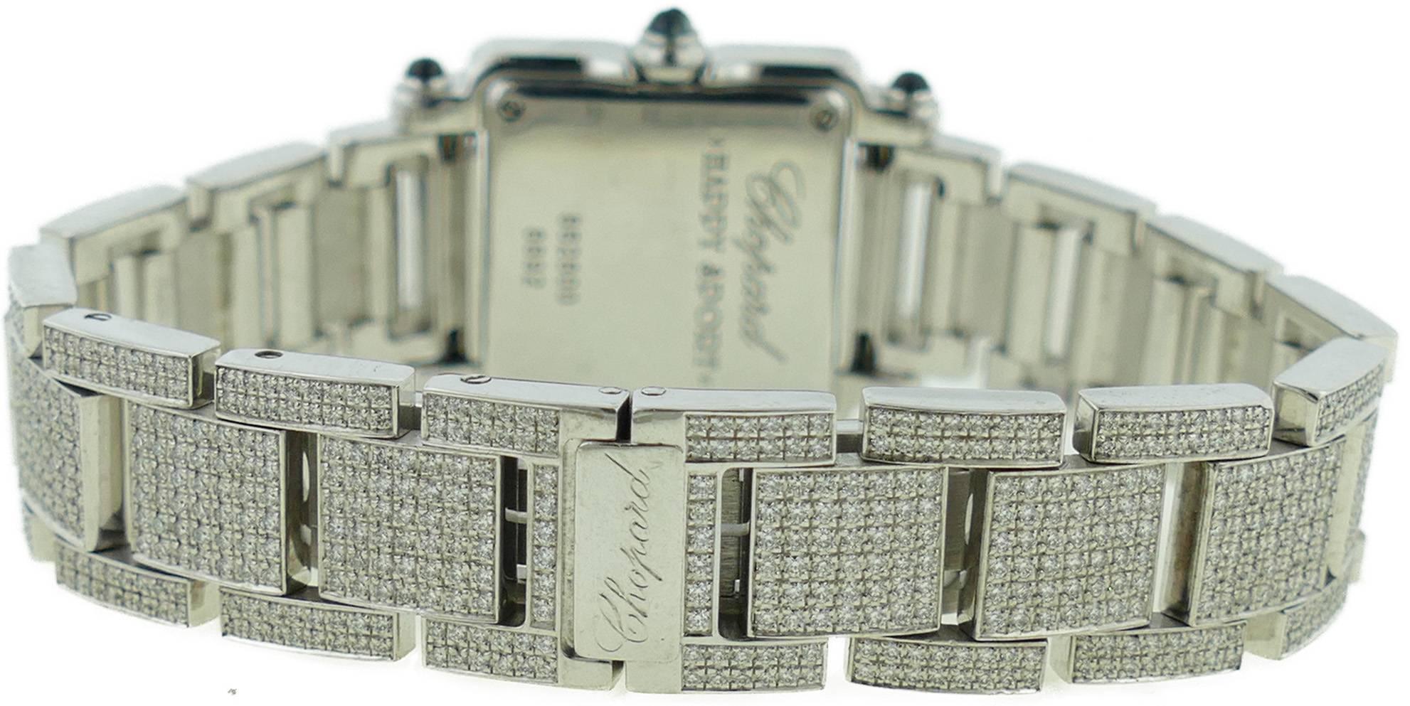 Women's Ladies Chopard Happy Sport Diamond Steel Watch w/18k White Gold Diamond Bracelet For Sale