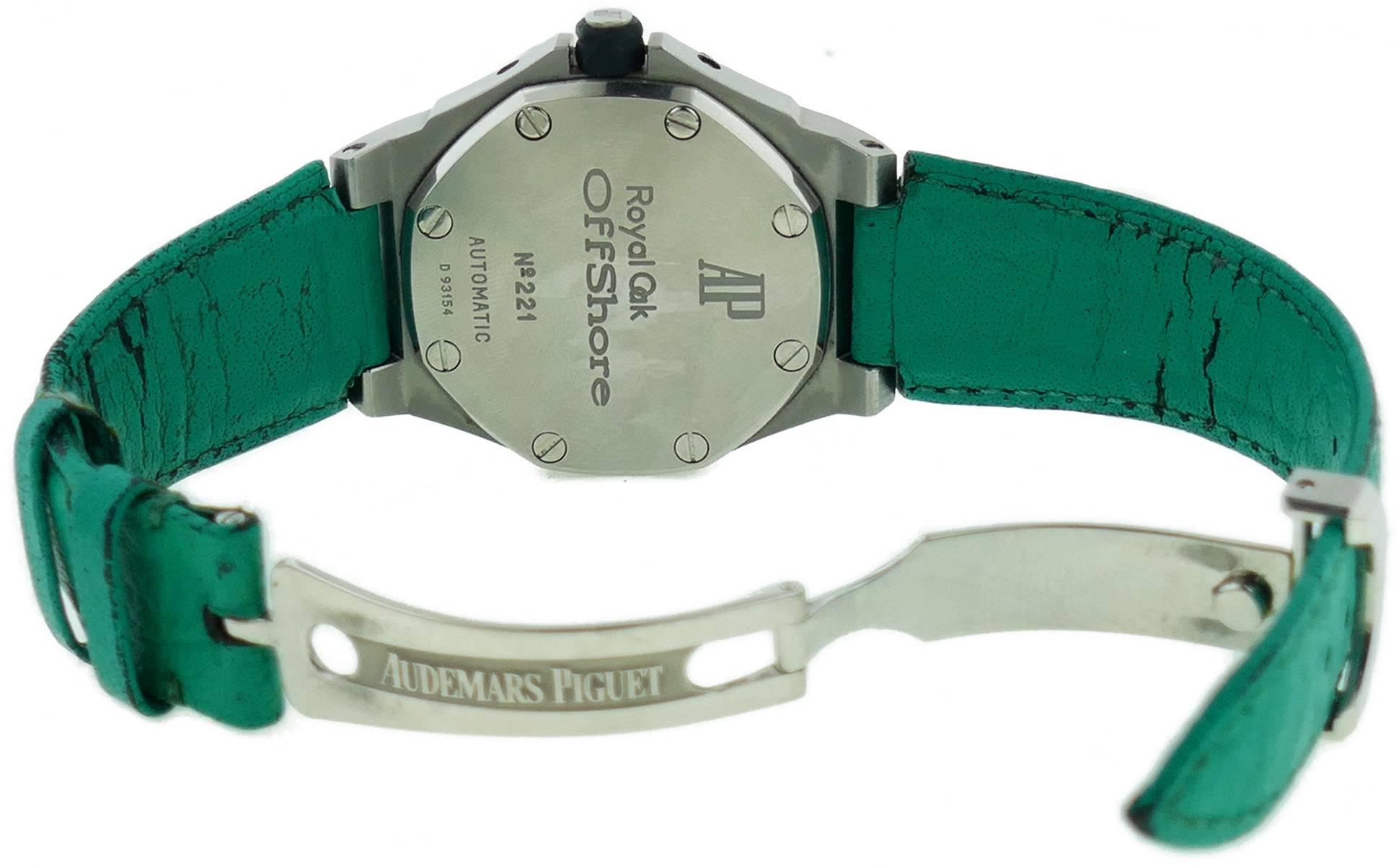 Men's Mens Audemars Piguet Royal Oak OffShore Triple Date Calendar Watch Green Dial