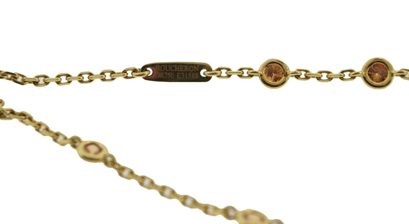 Boucheron Gold Gemstone Red Secret Fringe Necklace 1