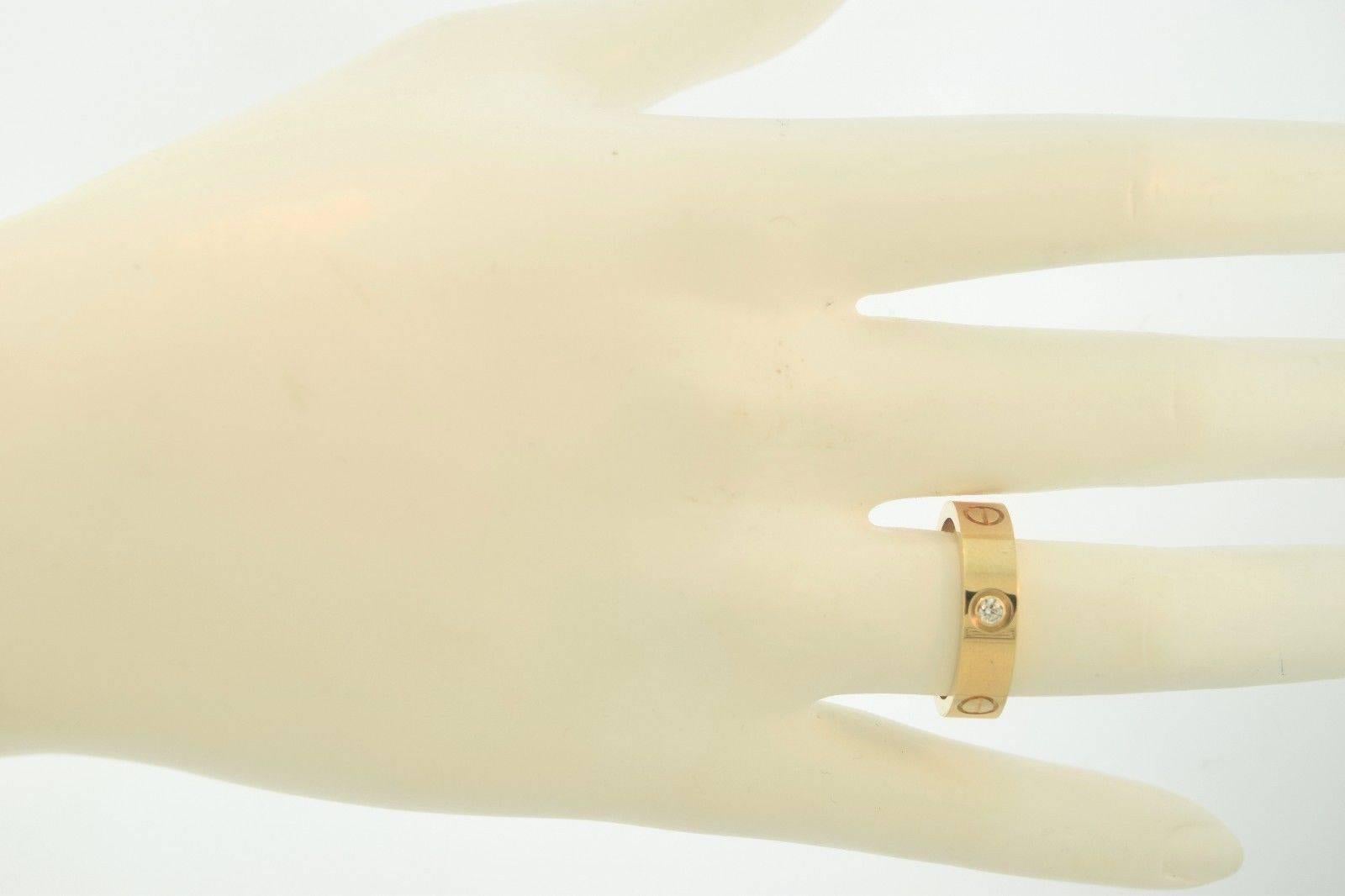 Cartier Yellow Gold LOVE Ring with 3 Diamonds, Size 9 1