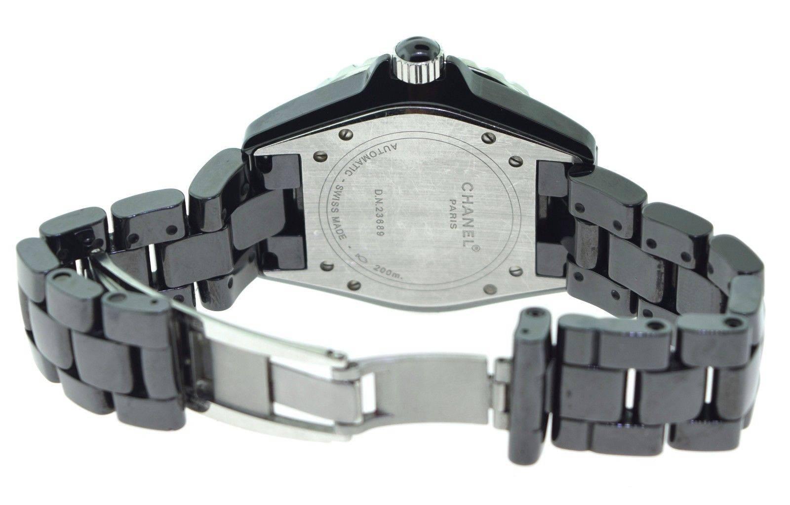 Chanel J12 42mm Diamond Black Ceramic Watch For Sale 1