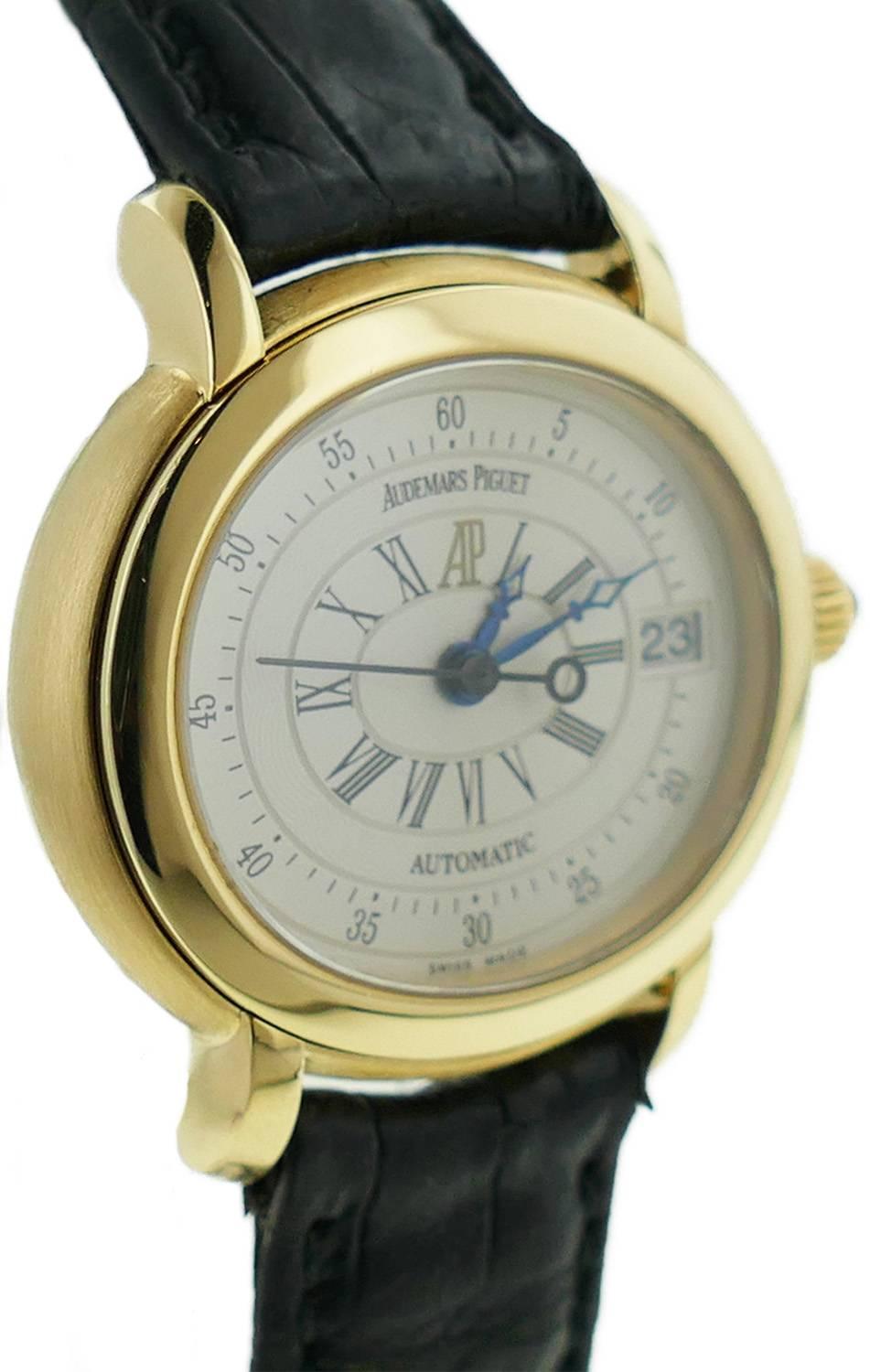 Audemars Piguet Ladies Yellow Gold Millenary Automatic Wristwatch  In Excellent Condition For Sale In Miami, FL