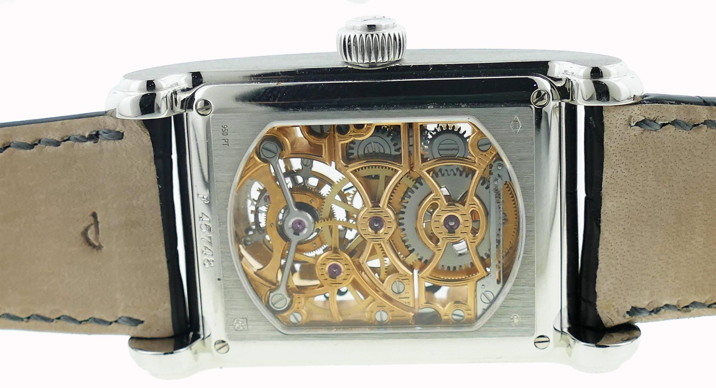 Audemars Piguet Edward Piguet Platinum Skeleton Dial Tourbillon Wristwatch  For Sale 1