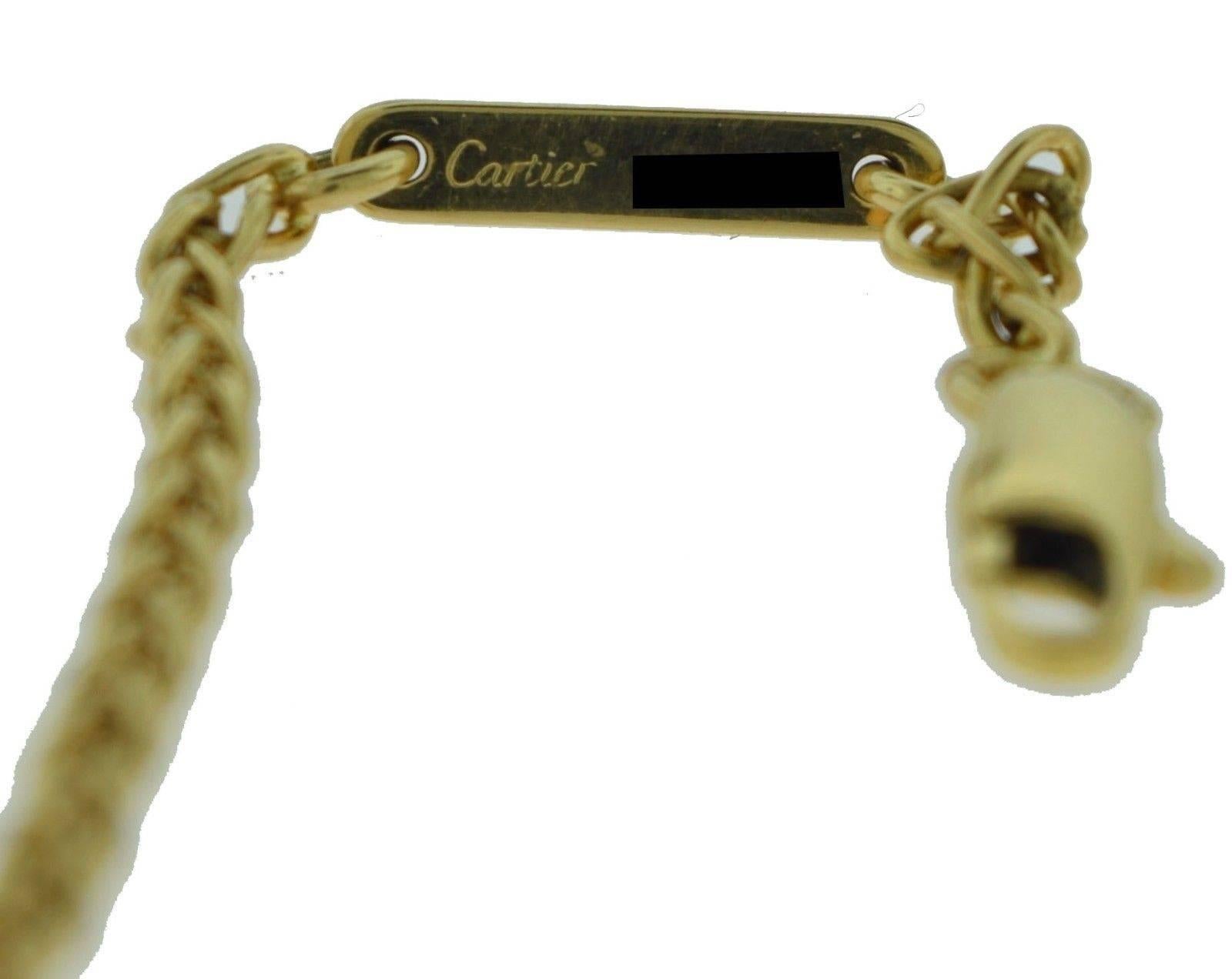 Cartier Yellow Gold Panthère Pendant with separate Cartier Chain For Sale 1
