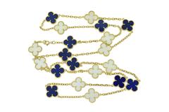 Van Cleef & Arpels Alhambra Lapis Lazuli & White Coral 20 Motif Necklace