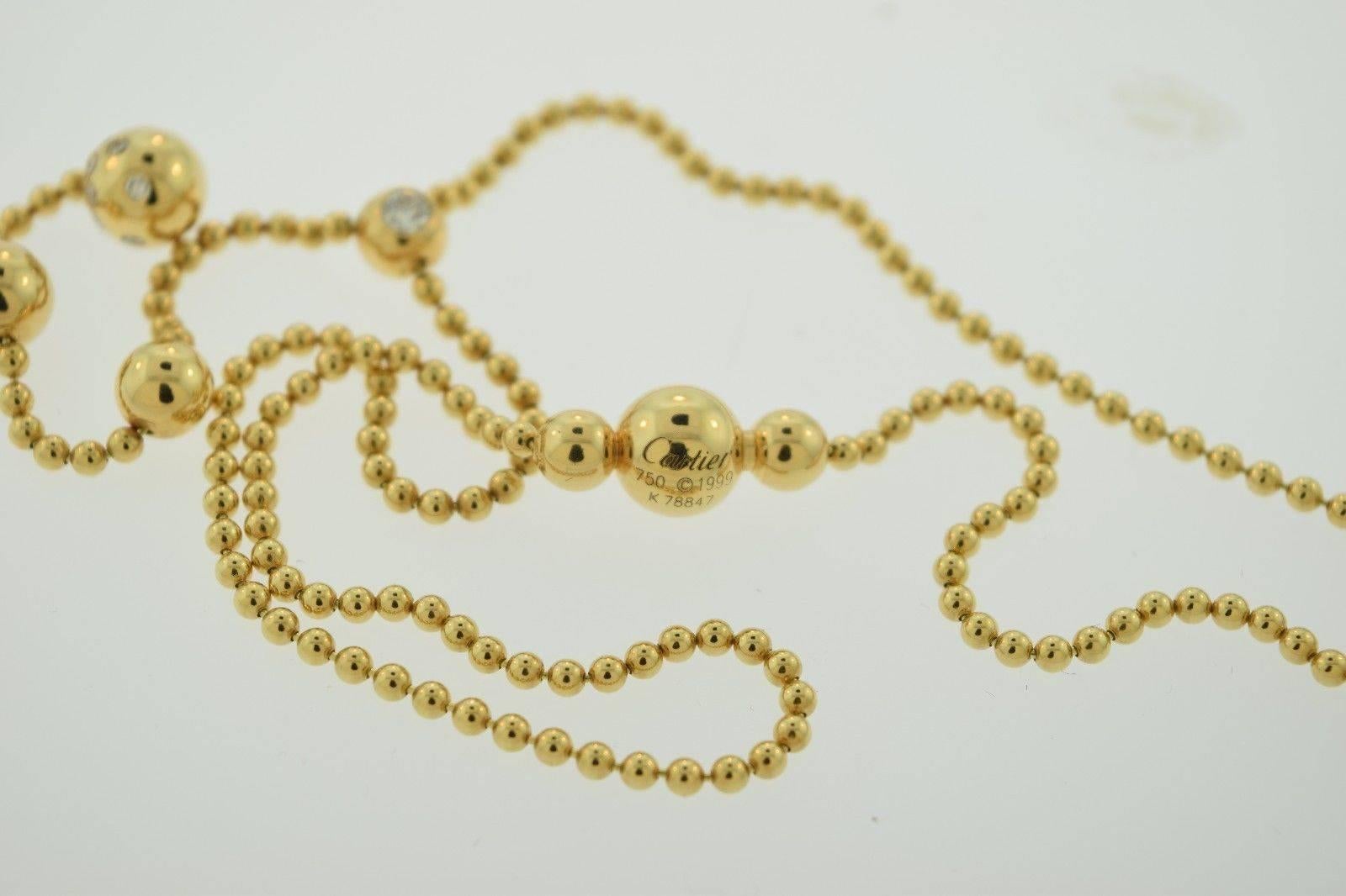 Women's or Men's Cartier Pluie de Diamants 18k Yellow Gold Necklace