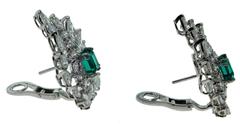 Large No Treatment Colombian Emerald and Diamond Earrings with AGL certificate