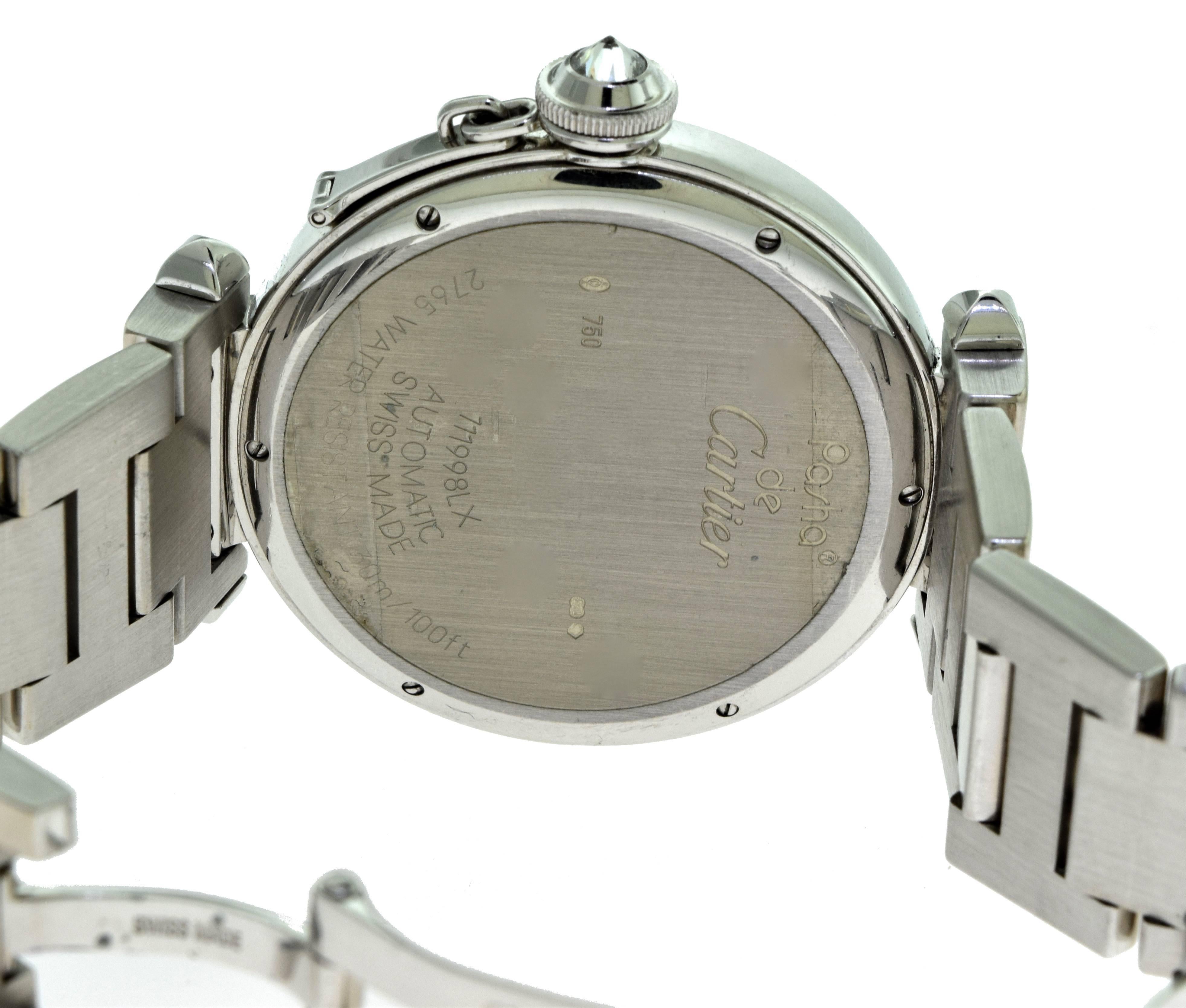 Cartier Pasha de Cartier White Gold Watch with Diamonds, Ref. #2765 For Sale 1