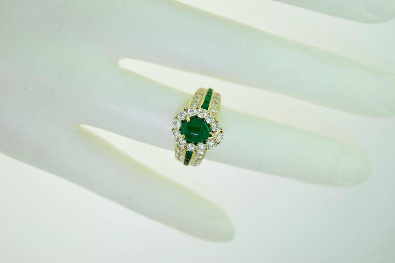 Emerald Cut Van Cleef & Arpels Vintage Emerald and Diamond Ring For Sale