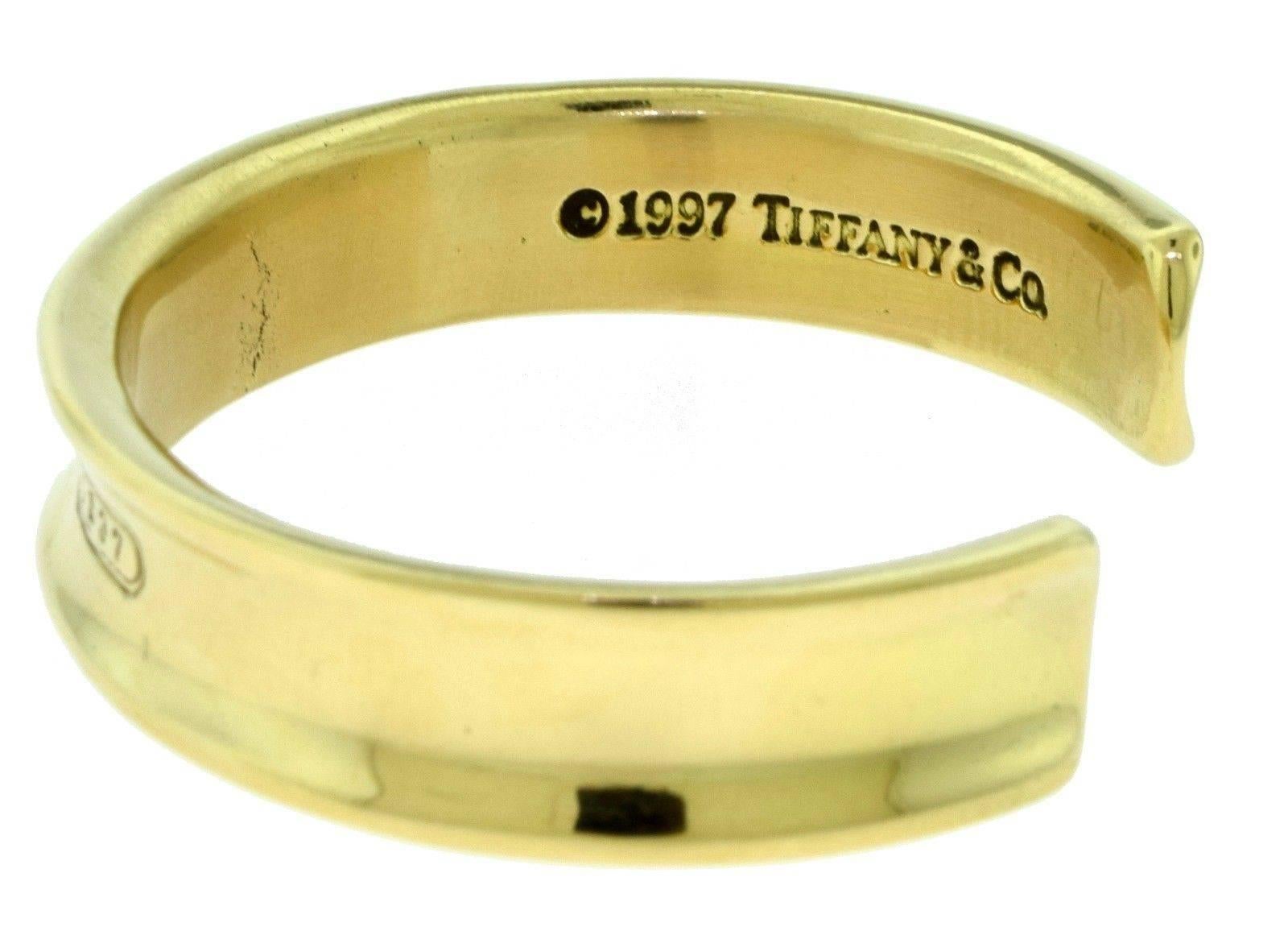 Tiffany & Co. Yellow Gold 1837 Cuff In Excellent Condition For Sale In Miami, FL