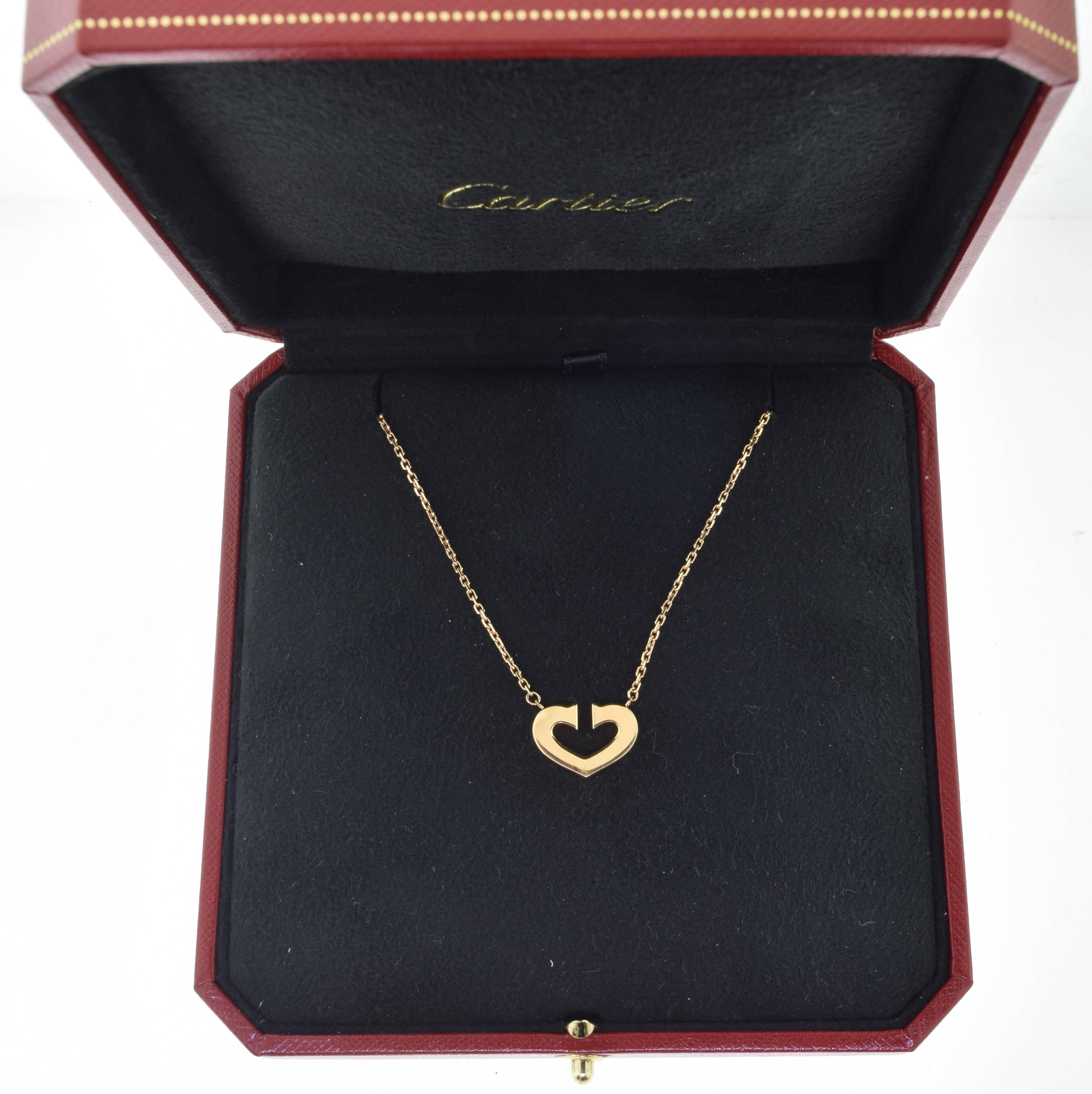 Cartier C Heart of Cartier Rose Gold Pendant For Sale 1