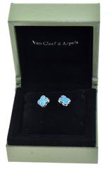 Van Cleef & Arpels Turquoise Sweet Alhambra White Gold Earstuds
