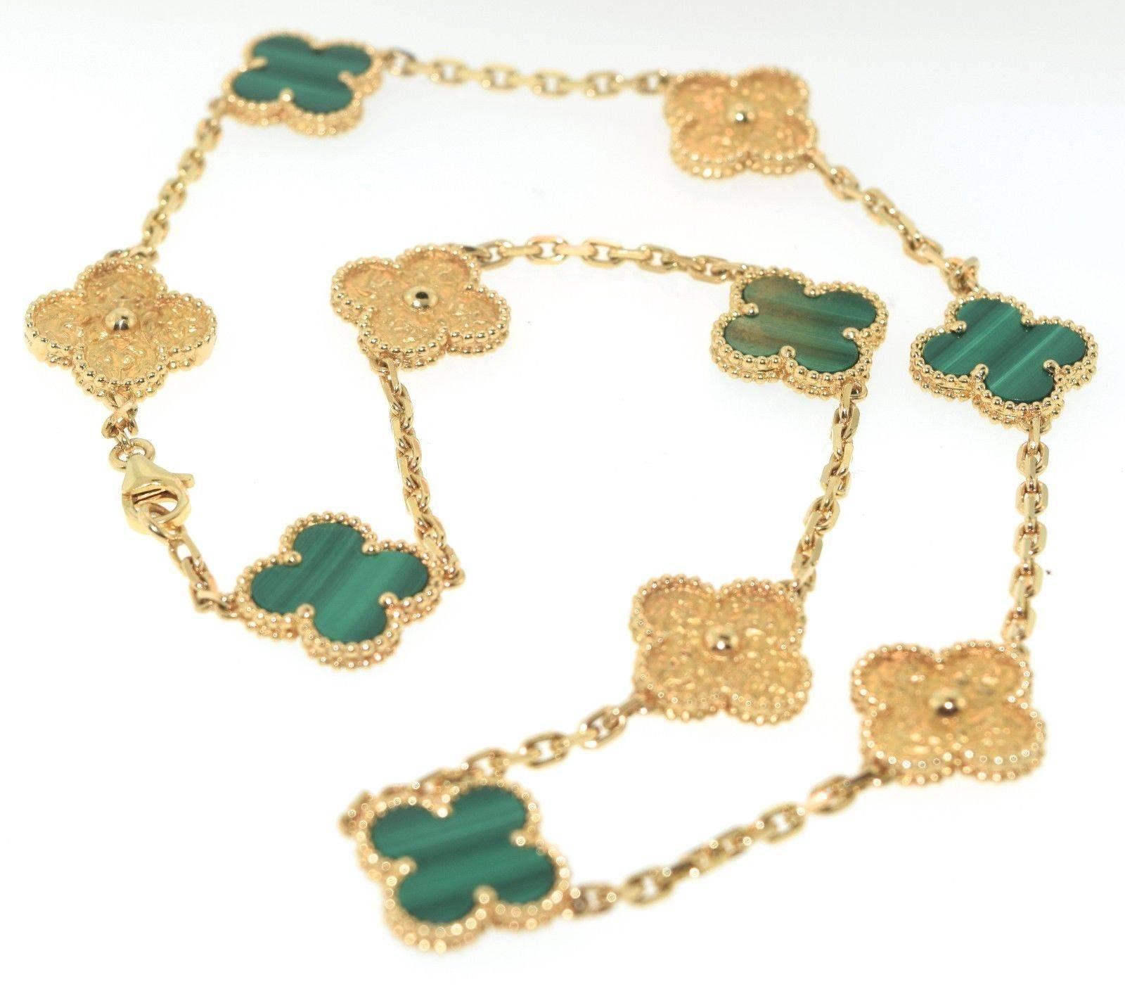 Van Cleef & Arpels Special Edition Alhambra Necklace 10 Motif Necklace For Sale 2