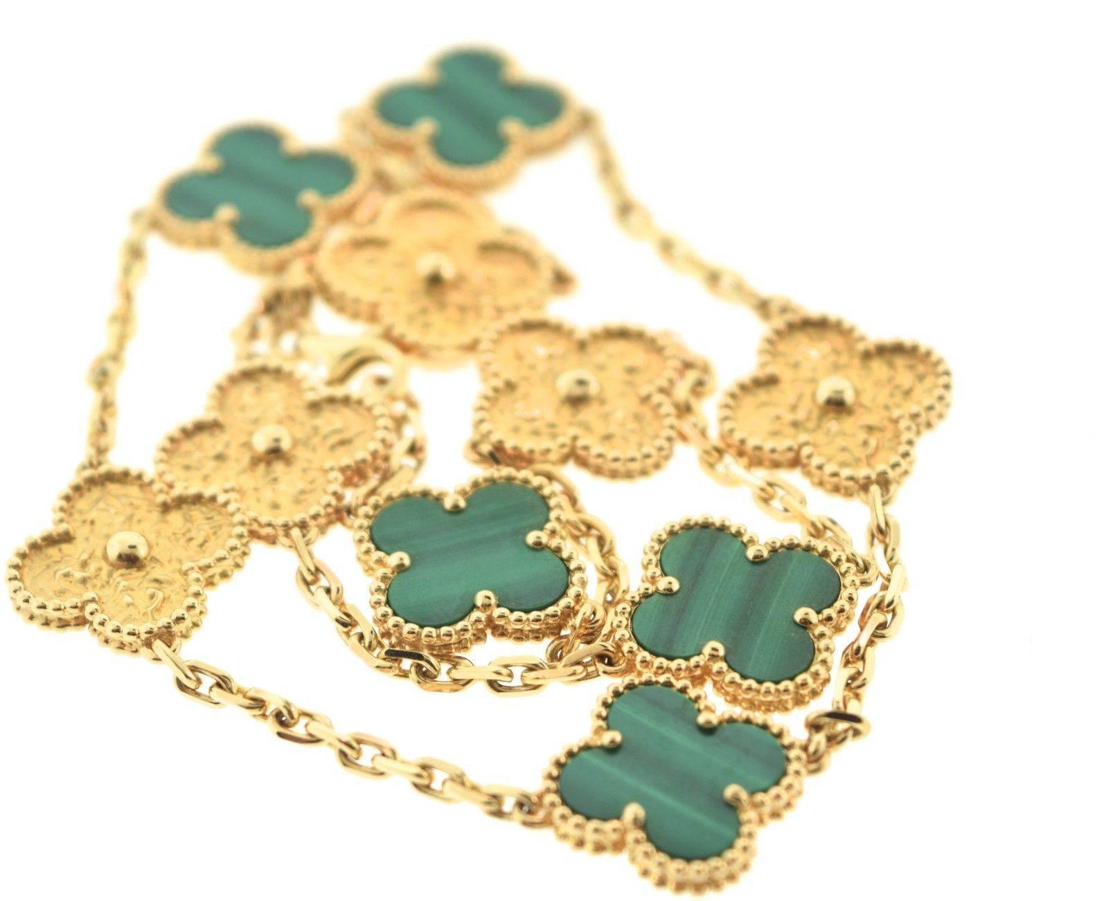 Van Cleef & Arpels Special Edition Alhambra Necklace 10 Motif Necklace For Sale 1
