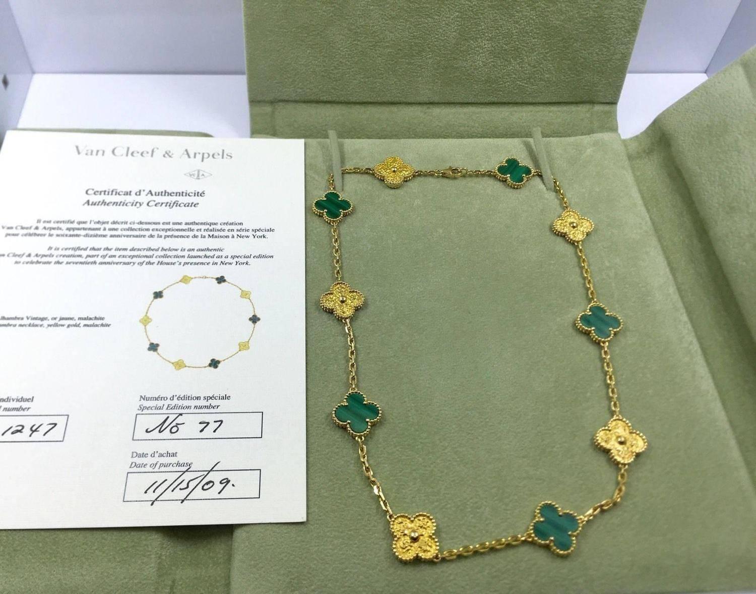 Van Cleef & Arpels Special Edition Alhambra Necklace 10 Motif Necklace For Sale 4