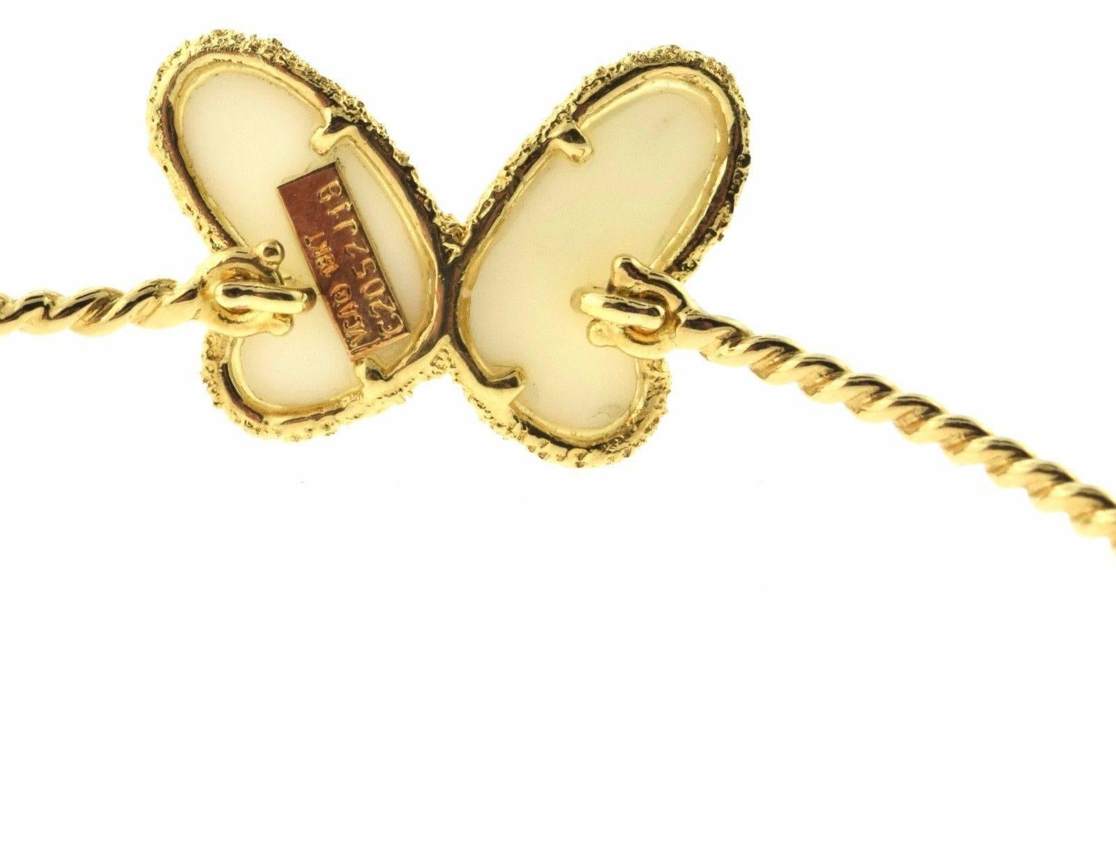 Van Cleef & Arpels Estate Diamond and Coral Butterfly Bracelet 2