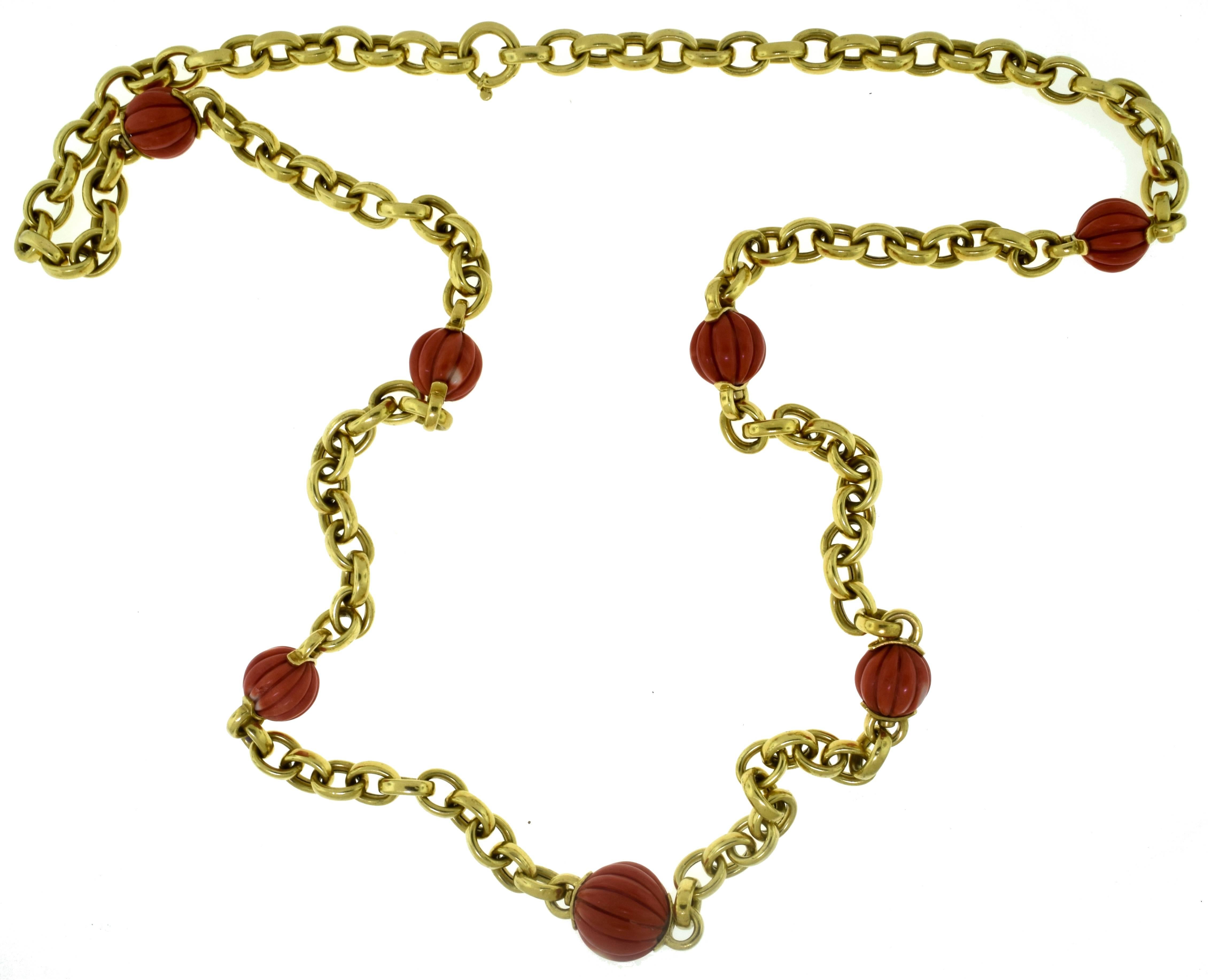 red coral gold chains