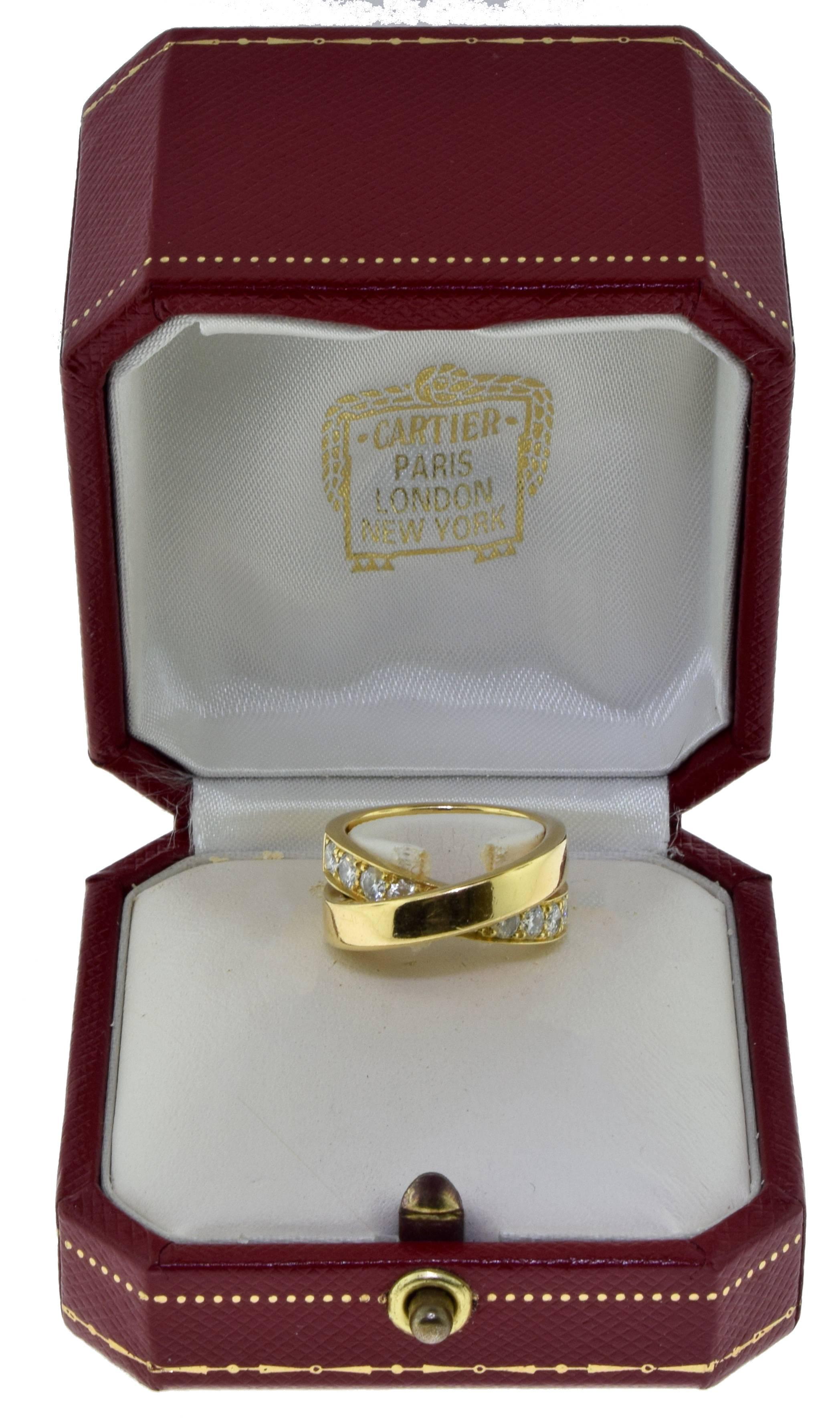 Cartier Paris Nouvelle Vague 18 Karat Yellow Gold Ring with Diamonds 1