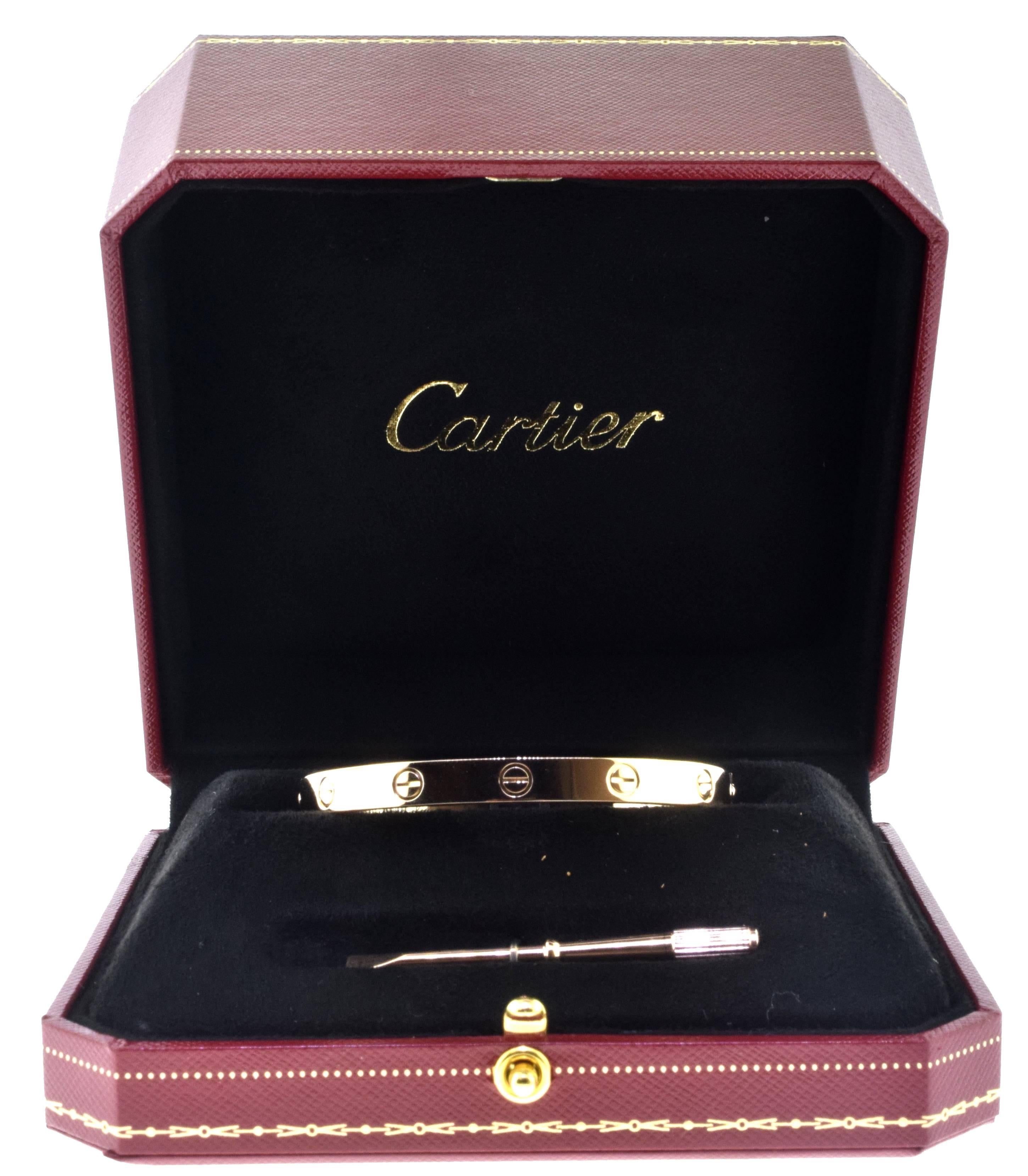 Women's or Men's Cartier Rose Gold Love Bracelet For Sale