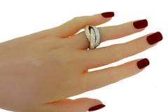 Diamond Tri-Color 18 Karat Rose, White and Yellow Gold Trinity Rolling Ring