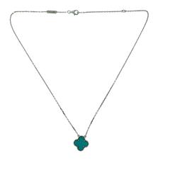 Van Cleef & Arpels Turquoise Vintage Alhambra Single Motif Pendant Necklace
