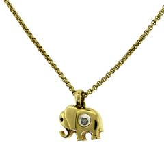 Chopard Happy Diamonds Elephant Necklace with Sapphire Eye