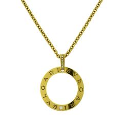 Bvlgari "Bvlgari Bvlgari" 18 Karat Yellow Gold Round Open Pendant Necklace