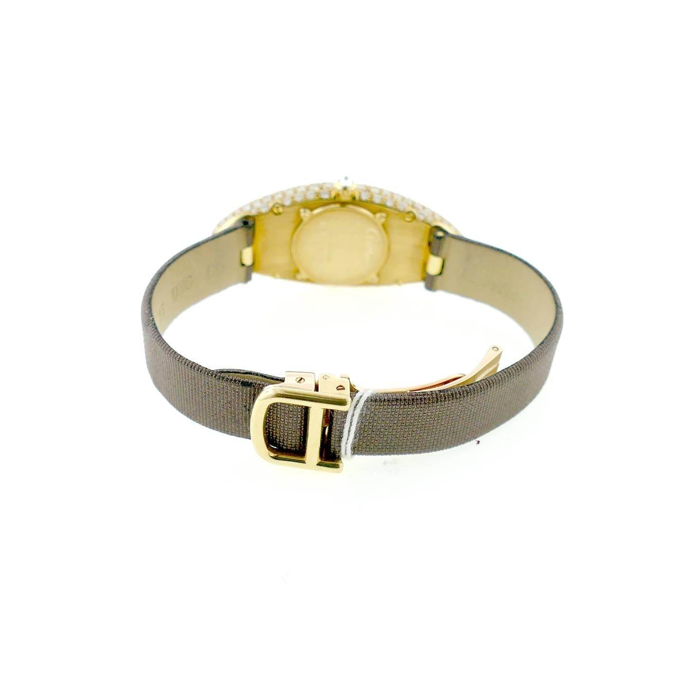 Cartier Ladies Yellow Gold Diamond Baignoire Allongee Mechanical Wristwatch 1