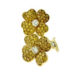 Van Cleef & Arpels Lg. Yellow Diamond Cosmos Flower Earrings Diamond Centre