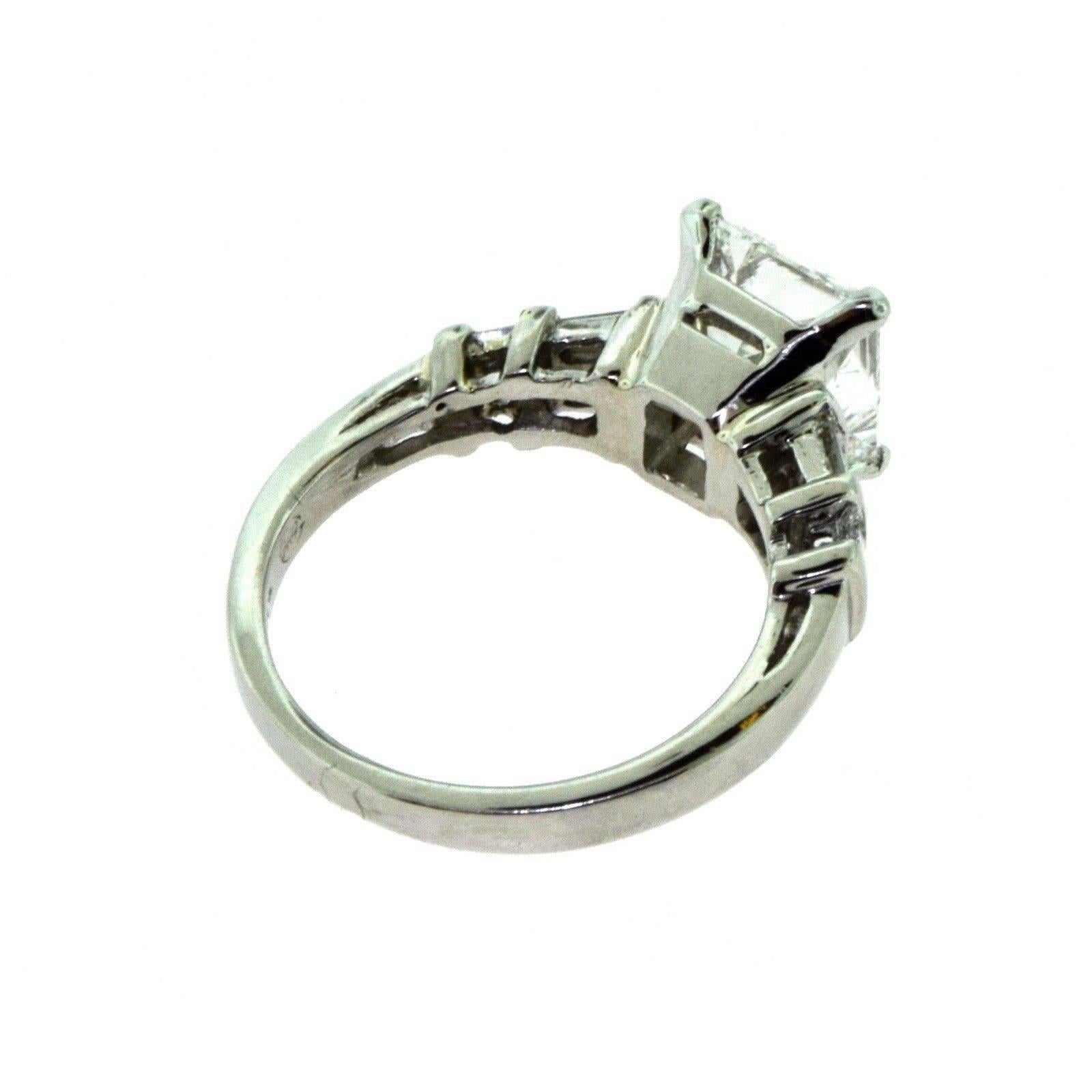 Princess Cut 3.01 Carat Diamond Engagement Platinum Ring, GIA Certified For Sale 1