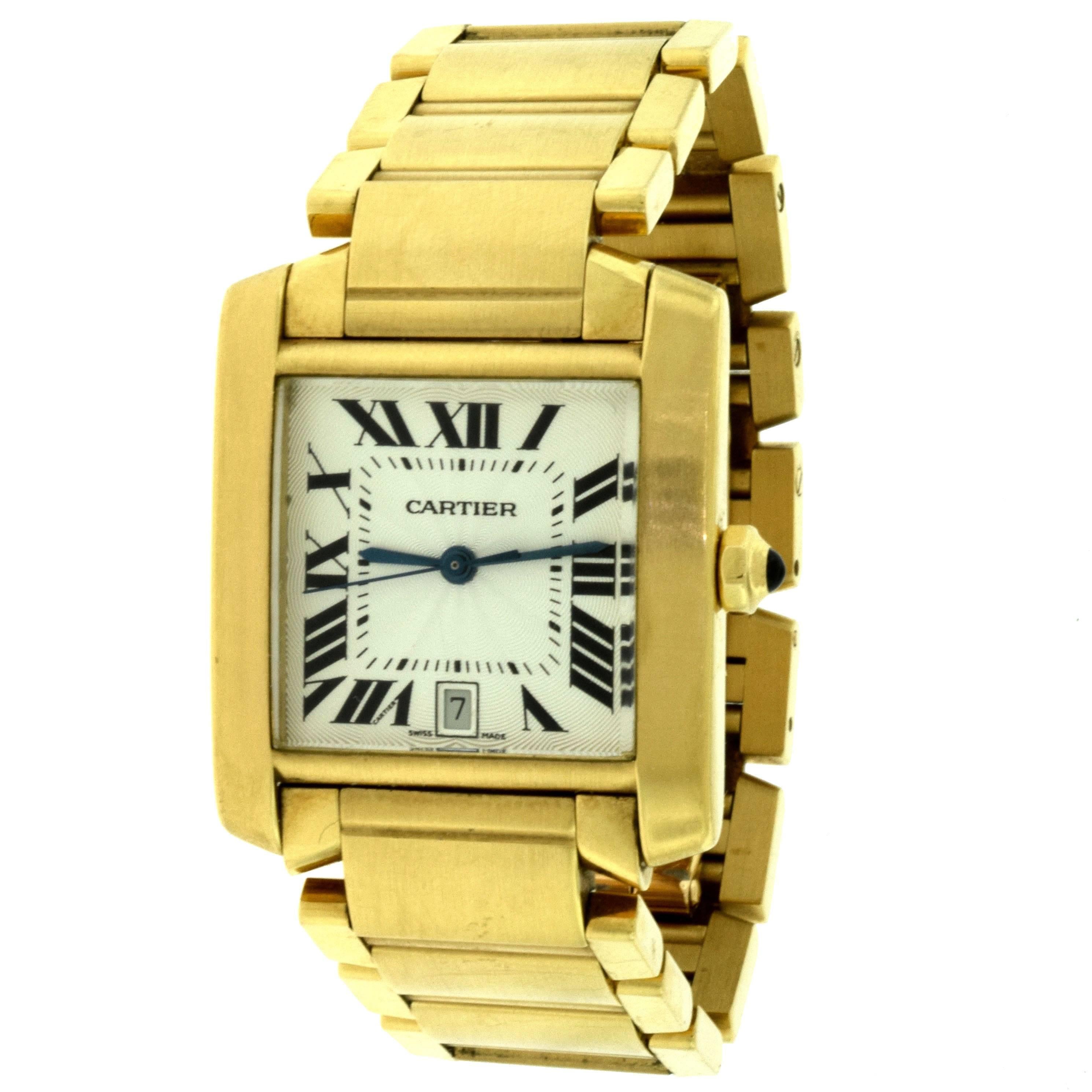 Cartier Tank Française 1840 Yellow Gold Large Ladies Wristwatch