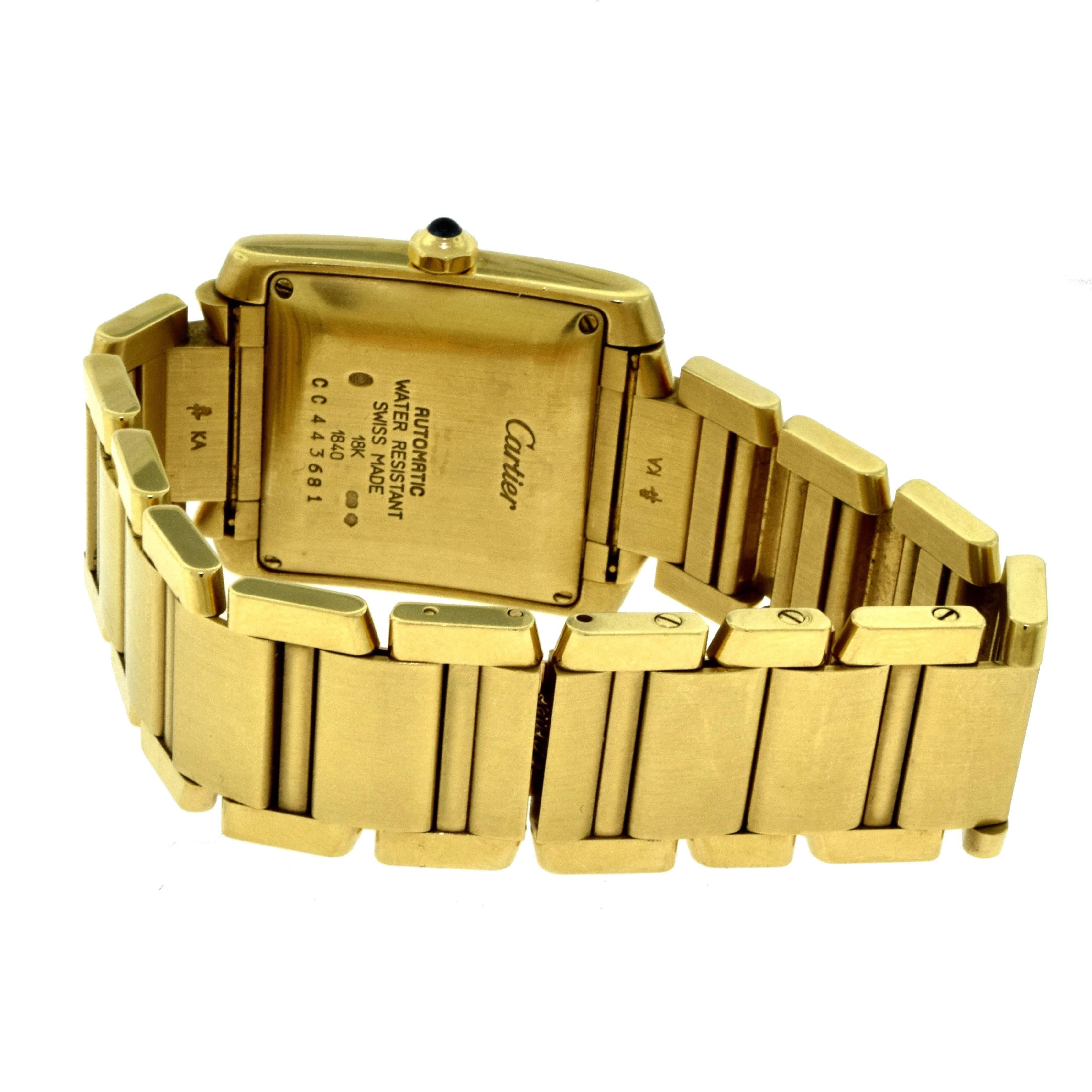 Cartier Tank Française 1840 Yellow Gold Large Ladies Wristwatch 1