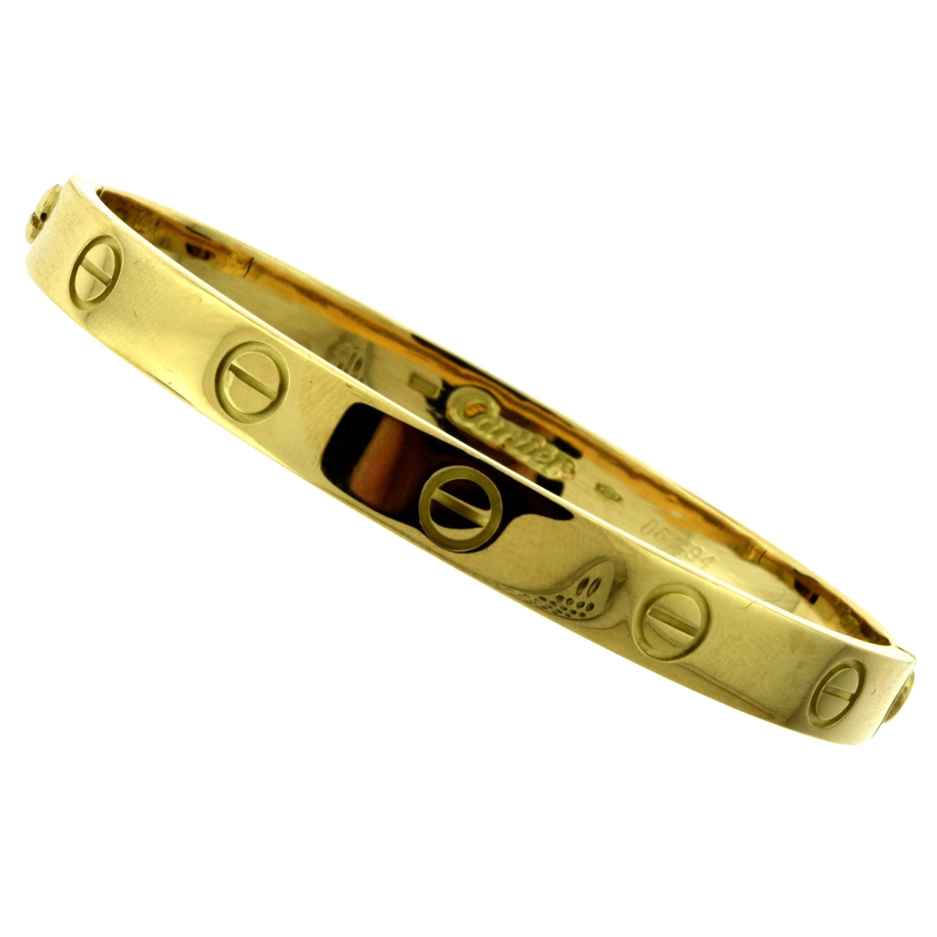 Cartier 18 Karat Yellow Gold Love Bracelet Bangle