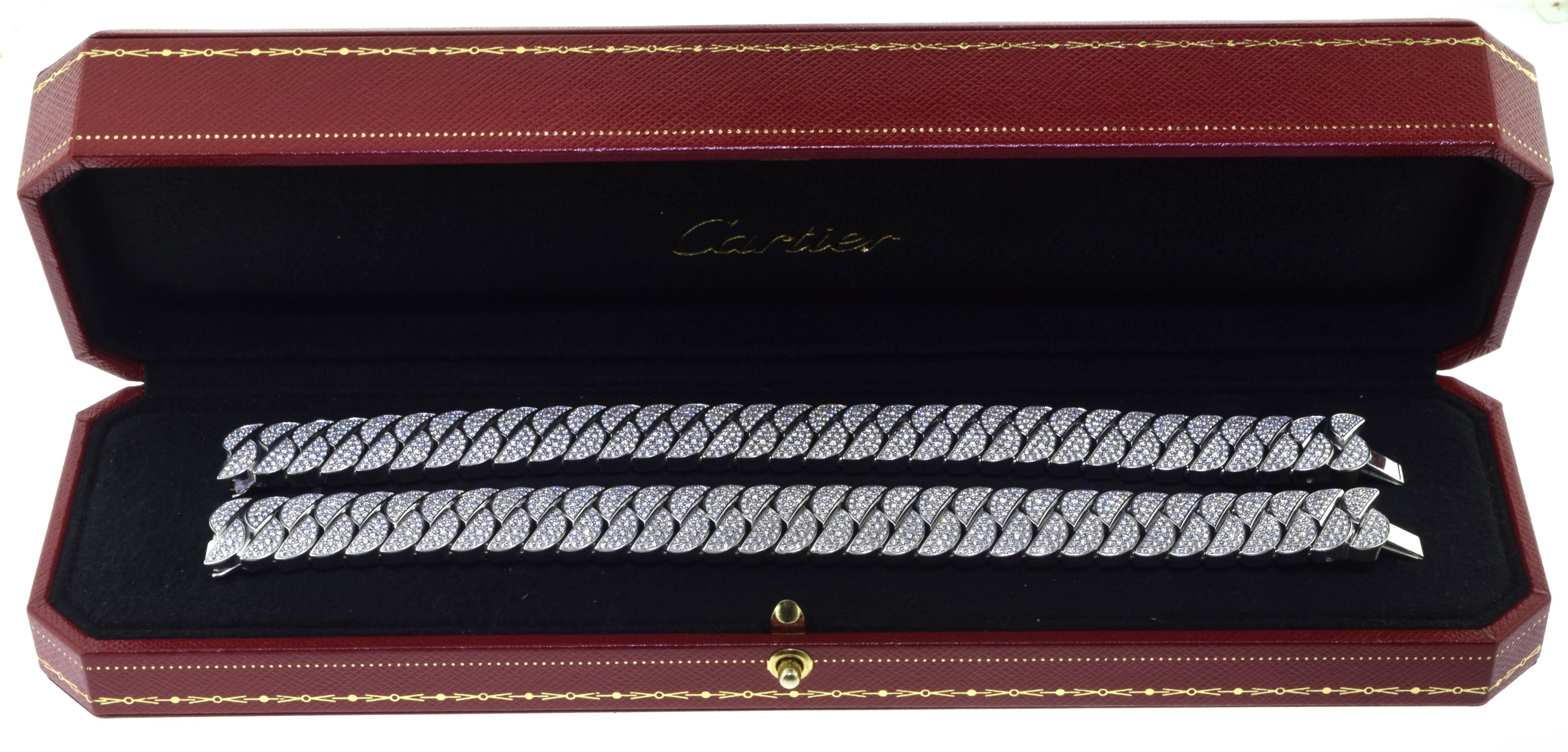 Cartier La Dona Diamond Two Bracelet Pair Set with Certificate In Excellent Condition For Sale In Miami, FL