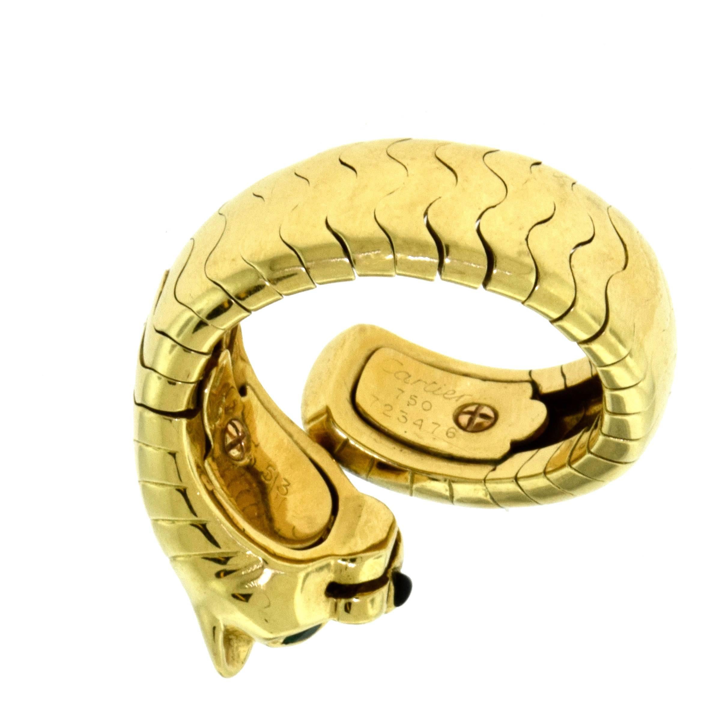 Cartier Panthère de Cartier Yellow Gold Ring with Tsavorite Garnets and Onyx 1