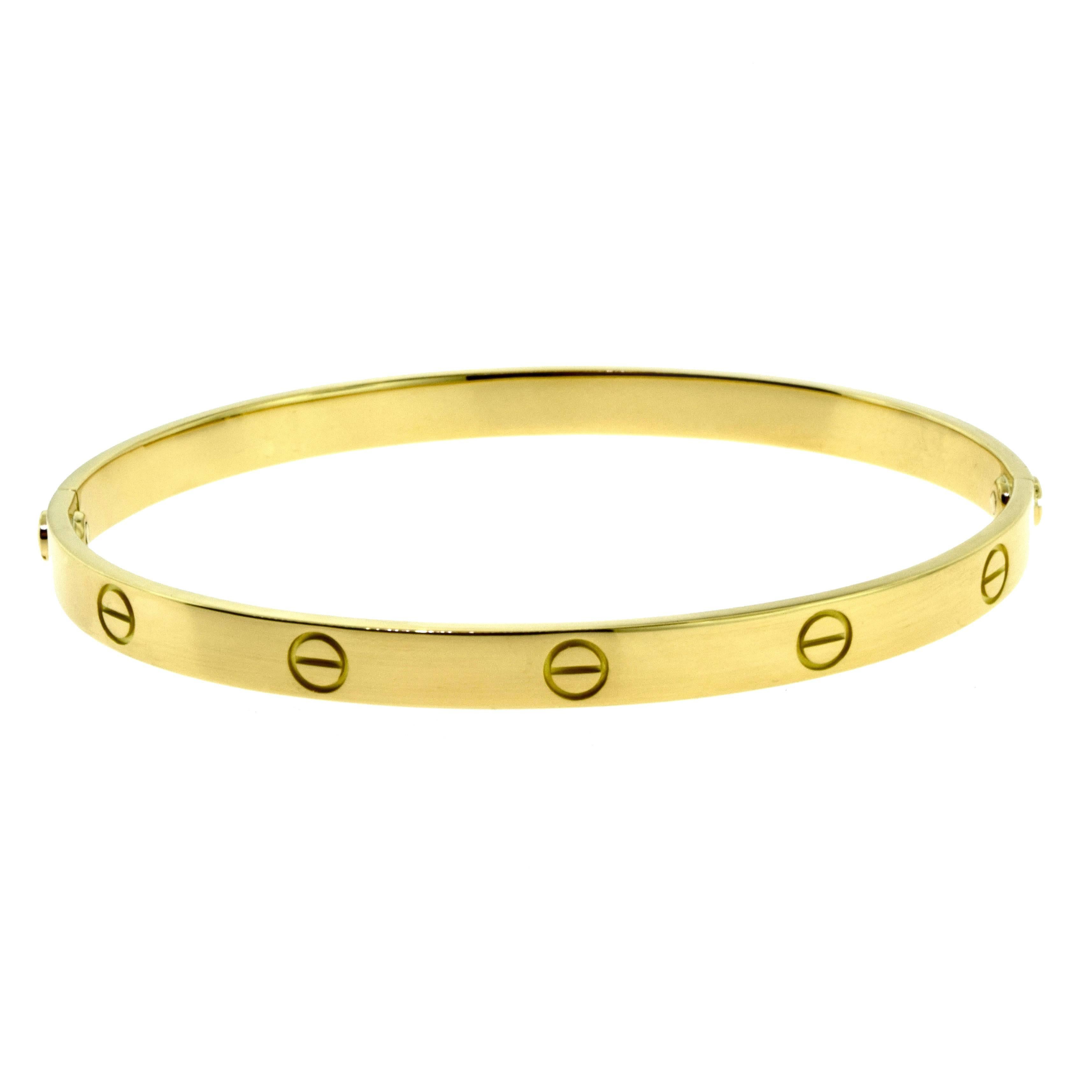 Women's or Men's Cartier Love Bracelet in 18 Karat Yellow Gold For Sale