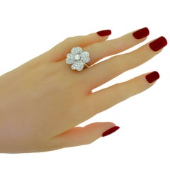 Van Cleef & Arpels Cosmos Diamond Center White Gold Diamond Ring, Medium Model