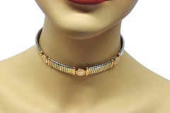 Bvlgari Tubogas Steel, Gold and Mother of Pearl Choker and Bracelet Set
