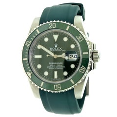 Rolex Stainless Steel Green Bezel Ceramic Date Submariner Greenhawk Wristwatch
