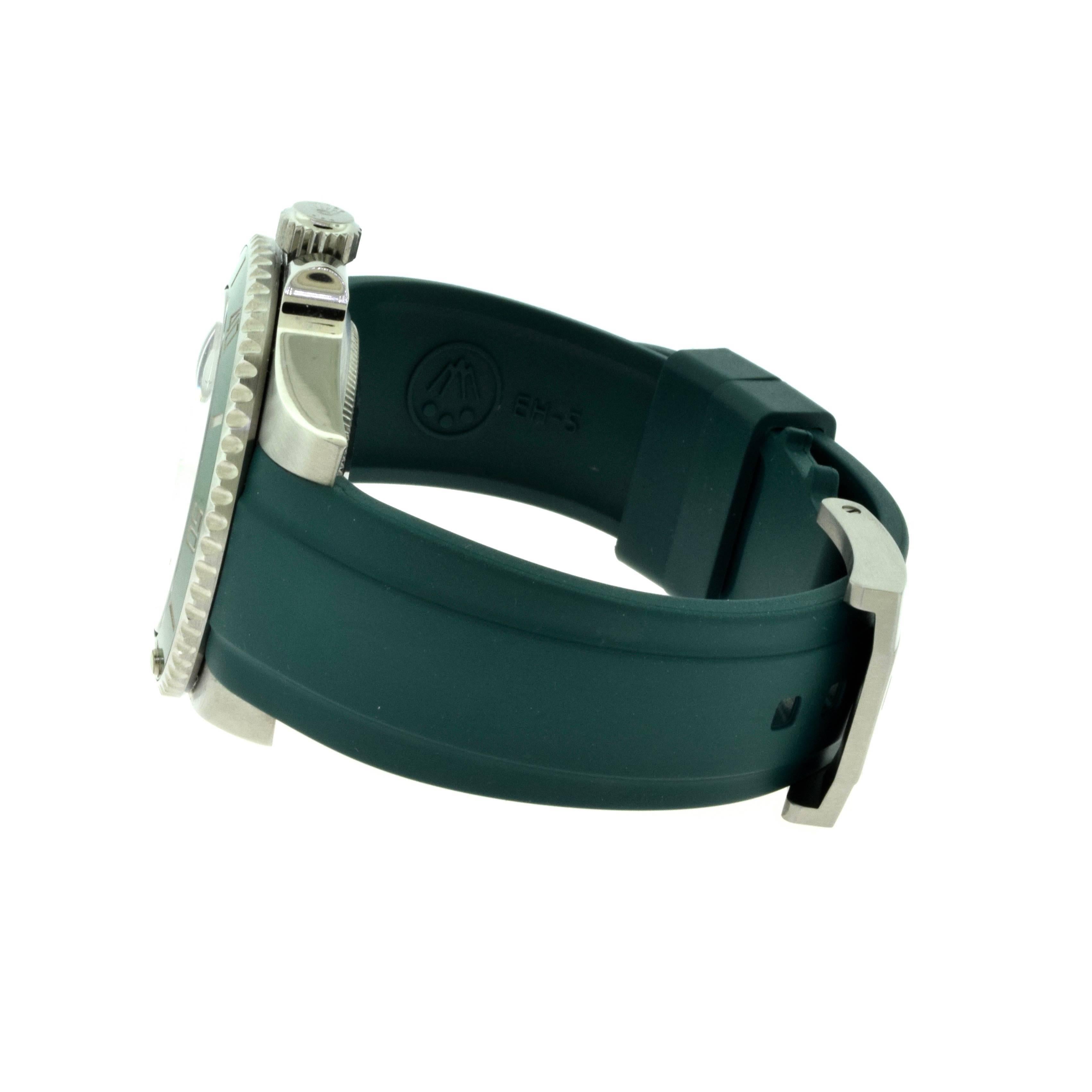 Rolex Stainless Steel Green Bezel Ceramic Date Submariner Greenhawk Wristwatch For Sale 1