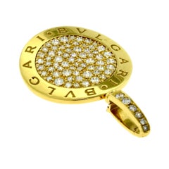 Bvlgari "Bvlgari-Bvlgari" Rose Gold Pave Diamond Round Pendant
