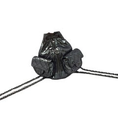 Chanel Mini Anthracite Silver Metallic Platinum Backpack