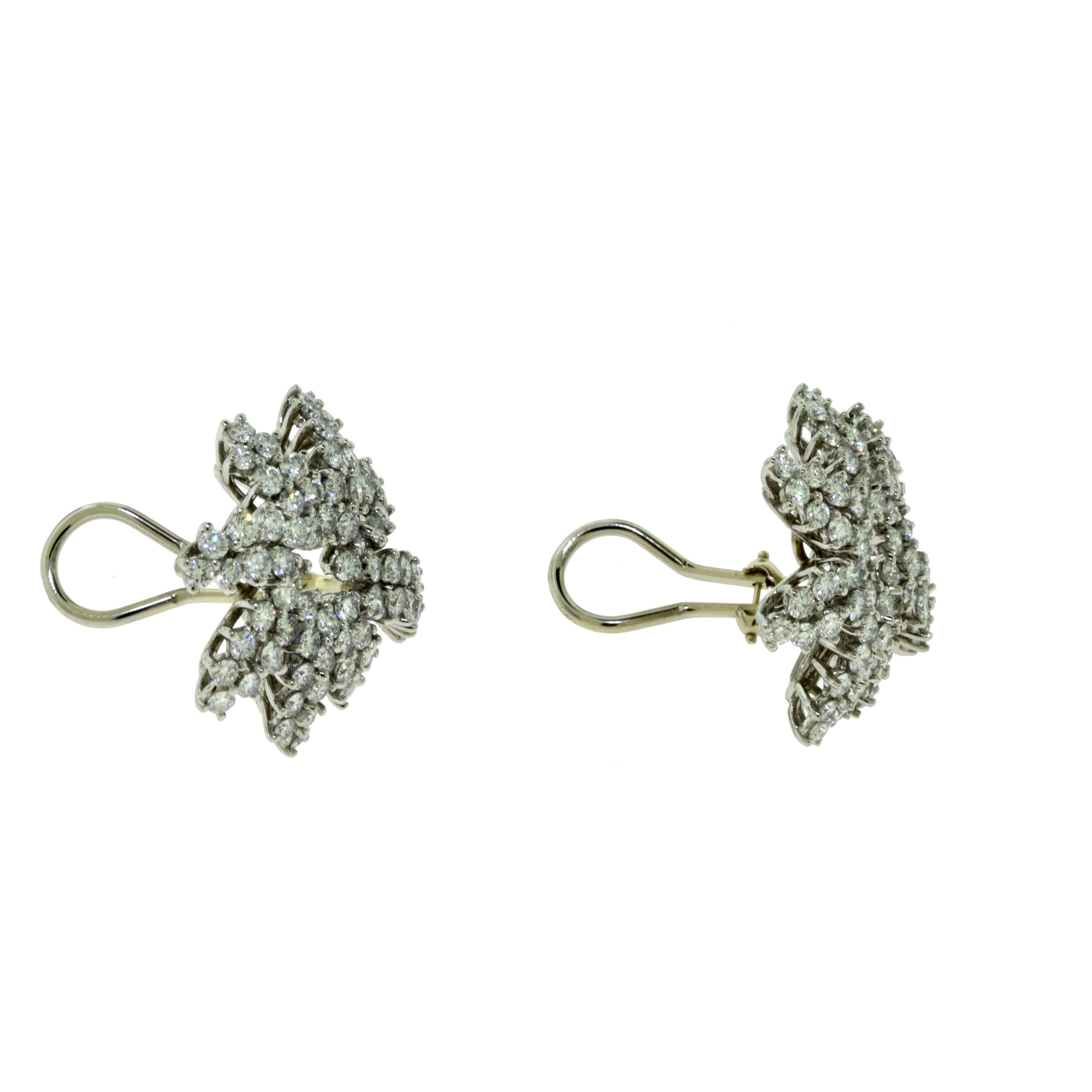 Women's or Men's Estate Tiffany & Co. Fireworks Diamond Platinum and White Gold Earrings